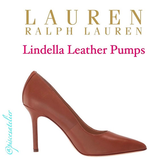 LAUREN Ralph Lauren Lindella Leather Pumps in Deep Saddle Tan, Women’s Size 7.5B - Picture 3 of 16